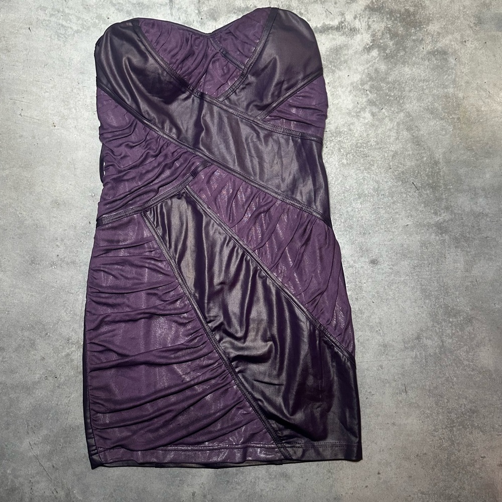 Elegant Purple Strapless Dress